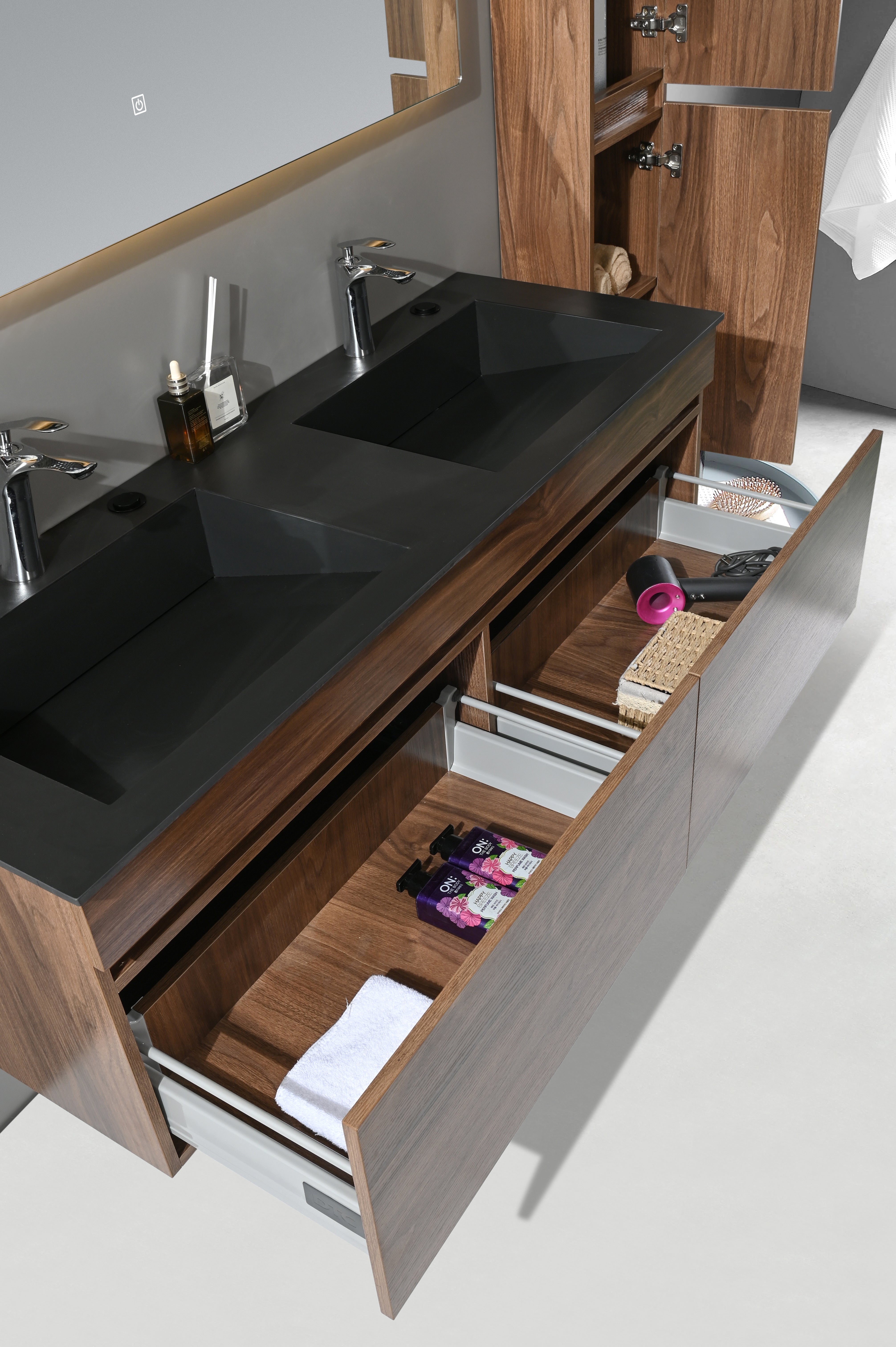 Allure 55'' Walnut Vanity-Sink